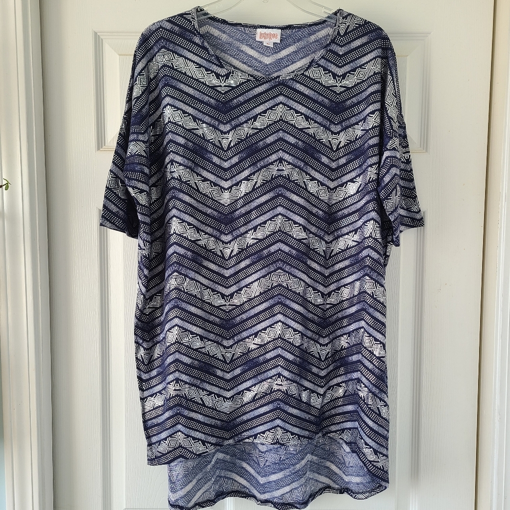 Elegant Lularoe navy and silver shirt